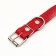 Leather collar with synthetic winterizer, 65 x 3 cm, Osh 40-55 cm, red