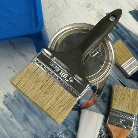 Brush flat scrap, natural bristles, plastic handle, 4 ", 100 mm-5