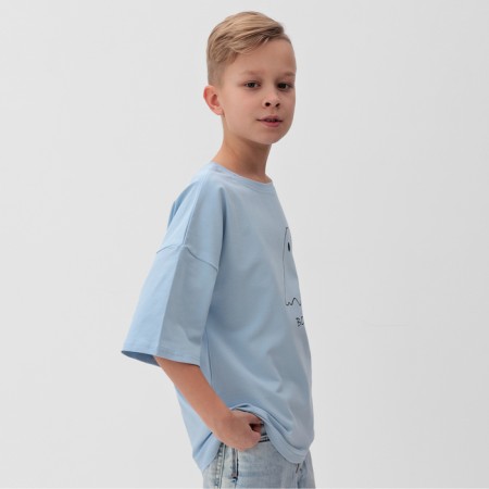 T -shirt Children's Minaku: Exclusive Print, Blue color, height 122 cm-3