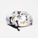 School backpack from textiles, 3 pockets, white/beige color