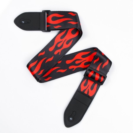 Guitar belt, flame, length 60-117 cm, width 5 cm-1