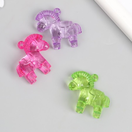 Decor for creativity plastic "Horses" transparent color set of 20 g 1.4x3.5x3.2 cm-1