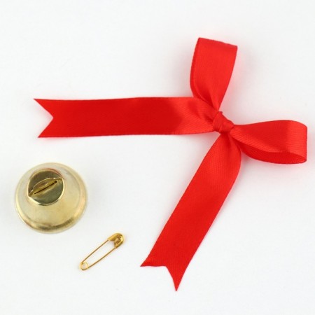 A bell on a pin with a bow for graduation, red, d = 2.6 cm-3