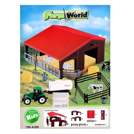 Game set "Farm", tractor, shed and animals-12