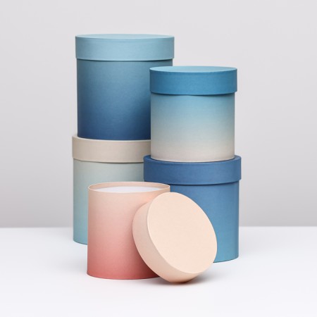 A set of round gift boxes 5 in 1 “gradient 3”, 20 × 20 × 20–13.5 × 13.5 × 13.5 cm-1