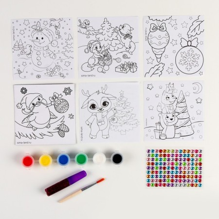 New Year's set for creativity. Christmas balls for coloring "New Year! Make a desire ", 6 pcs-3