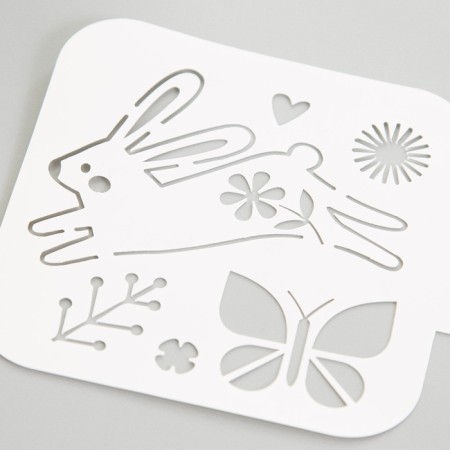 Plastic stencil "Bunny" 9x9 cm-2