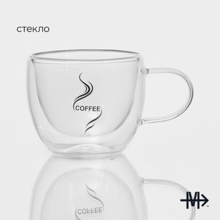 Glass mug with double walls Magistro "Duo. Coffee ", 200 ml-1