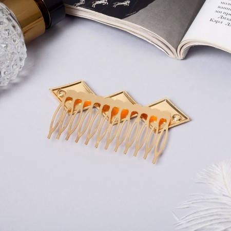 Liberty hair crest "Rombing geometry, 7.5x5 cm, gold-1