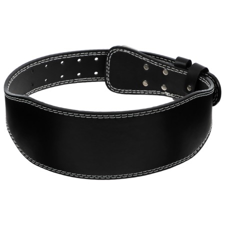 Belt for heavy athletics 130 cm, artificial leather, black color-3