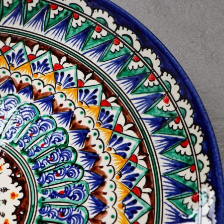 Largan Rishtan ceramics "Patterns", 31 cm, blue-3