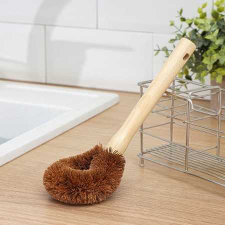 Brush for cleaning dishes of the share, 8 × 4.5 × 23 cm, coconut stubble, wooden handle-4