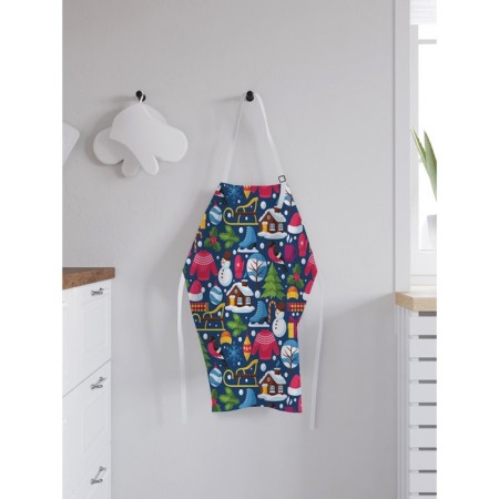Apron kitchen with a “New Year mood” photo print, adjustable, size OS