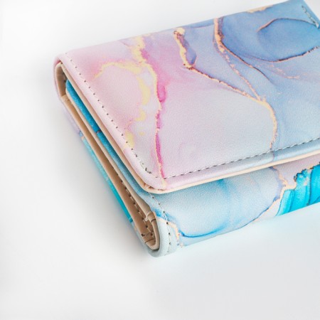 Women's wallet on the button, lilac color-4