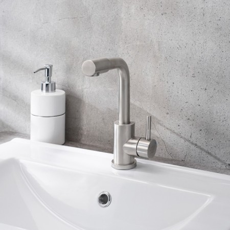 Sink mixer "RMS" SUS124-001F-3, 35 mm cartridge, stainless steel, satin-1