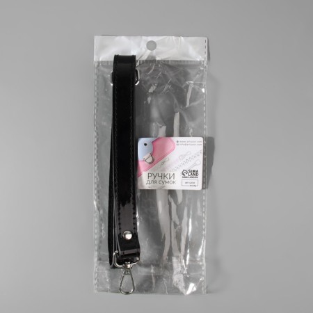 Pain for the bag varnished, with carbines, 60 ± 1 cm, black color-5