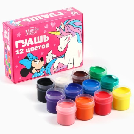 Gouache 12 flowers of 10 ml "unicorn", Minnie Mouse-1