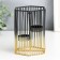 Summary Metal for 2 candles "hexagonal cage" d-4.5 cm gold.-black 11.5x11.5x15.5 cm 93307