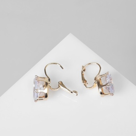 Earrings with high rhinestones oval, color mix-3