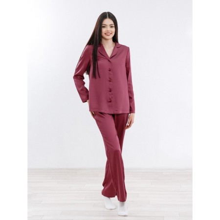 Women's shirt with long sleeve, size 42, burgundy color-1