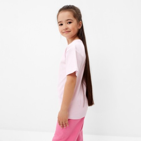 Basic Basic Line Strip T-shirt, r.34 (122-128 cm), pink/white-1