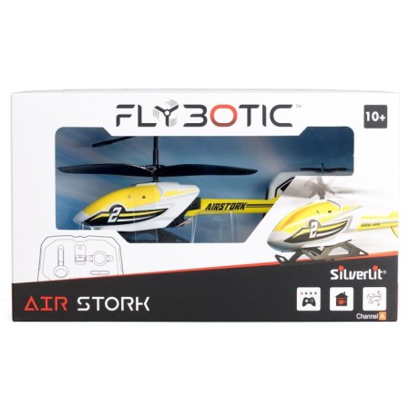 A helicopter on the Flybotic Air Stork radio control, two -channel, yellow color-1