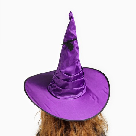 The carnival hat is “purple”, draped, with a bat, p. 56 - 58-4
