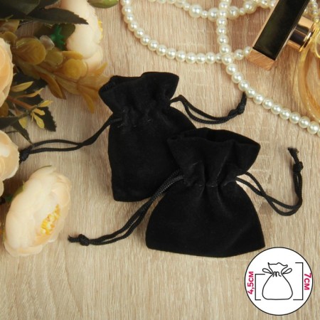 Velvet bag "Classic" 7 × 5, black color