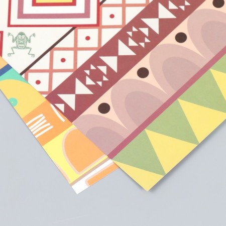 Scrapbooking paper bilateral "ethnic" density 180 g 30.5x32 cm-4
