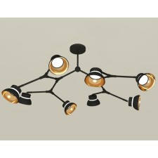 Комплект подвесного поворотного светильника Ambrella light, Traditional DIY, XB9060101, 8хGX53, цвет чёрный песок, золото желтое полированное, прозрачный