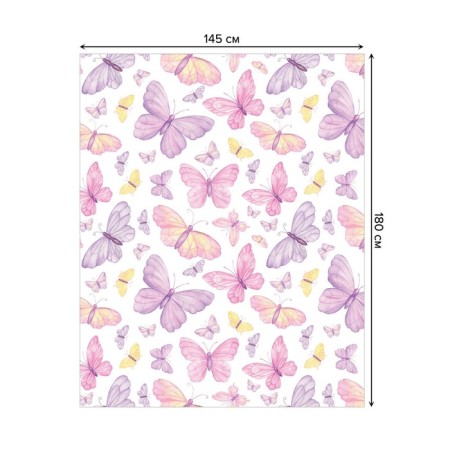 Great tablecloth "Tender butterflies", rectangular, Saten, size 145x180 cm-1