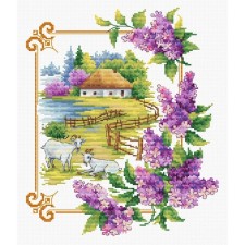 Canvas with a pattern for embroidery with a cross 