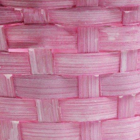 Wicker basket, d17 x 12 x 22 cm, pink, bamboo-5