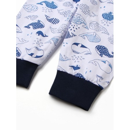 Children's pants "whales", white/blue color, height 74 cm-2