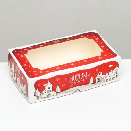 Folding box with a window for marshmallows "House of Santa Claus", 25 x 15 x 7 cm-6