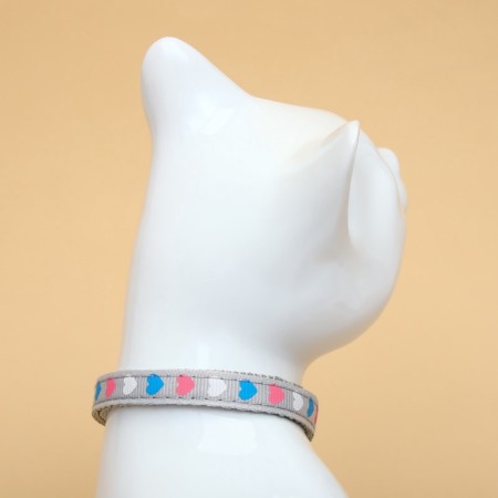 Fly collar "tender tenderness", with a bell and suspension, 30 x 1 cm, polyester, gray-3