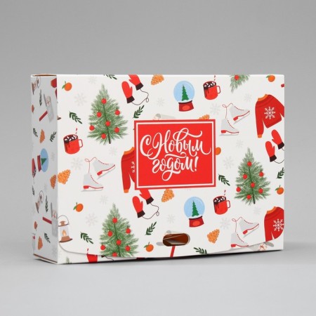 Gift Box "New Year's Joy", 16.5 x 12.5 x 5 cm, without tape, New Year-2