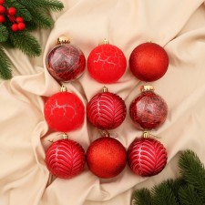 Set of balls plastic D-8 cm, 9 pcs 