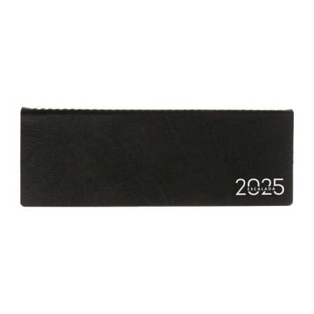 Dated 2025 planning, Escalada, 76 sheets, on the crest, integral cover, artificial leather, foil embossing, block 70, black, 310 x115mm