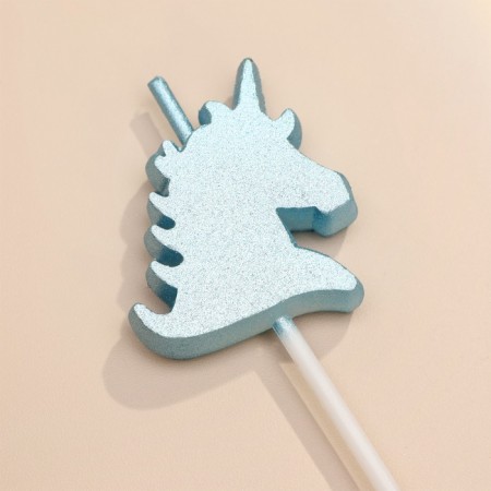 Set of candles for the cake, 5 pcs "Shiny unicorns", multi -colored-2