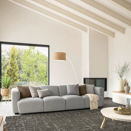 Rectangular carpet Merinos Kair, size 200x390 cm, Gray color-2