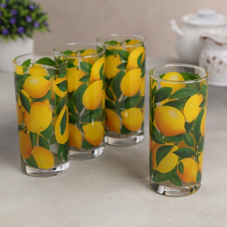 Set of glasses "lemons", glass, 280 ml, 4 pcs