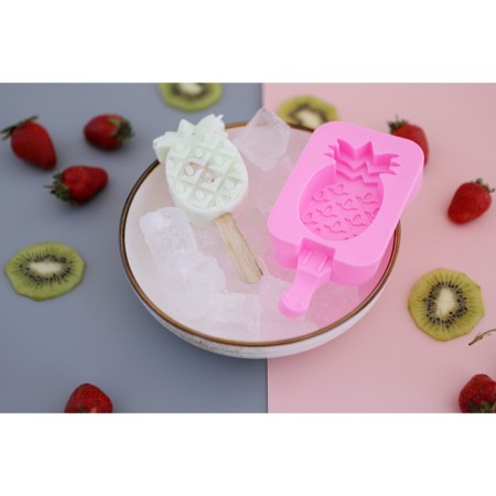 Form for ice cream “Pineapple”, silicone, 14 × 7.5 × 2.5 cm, pink color-9