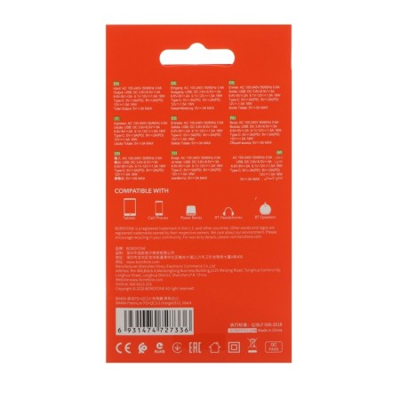 Network charger Borofone BA46A, USB Qc3.0 3 A, Type-C PD 3 A, Black-4