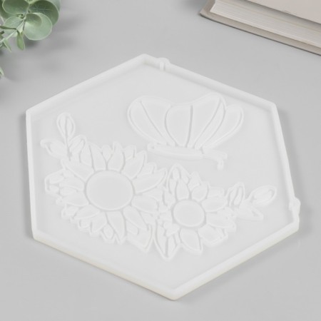 Mold Silicon "Butterfly and Flowers" 18x19x0.8 cm-1