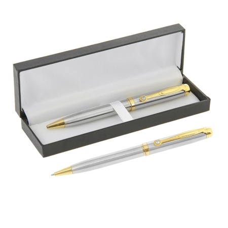 Ballic handle, gift, in the leatherette case, rotary, "file", silver/gold-1