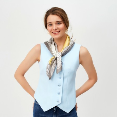 Women's scarf minku rr 70*70 cm, gray color-3