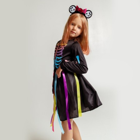 Carnival set "Rainbow skeleton", dress and rim, p. S.-6