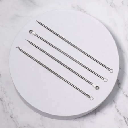 Cosmetological set, 4 items, in a plastic case, 11.5 cm, silver color-3