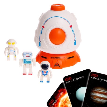 Space Projector "Rocket", 8 pictures, sound, light, in a bag